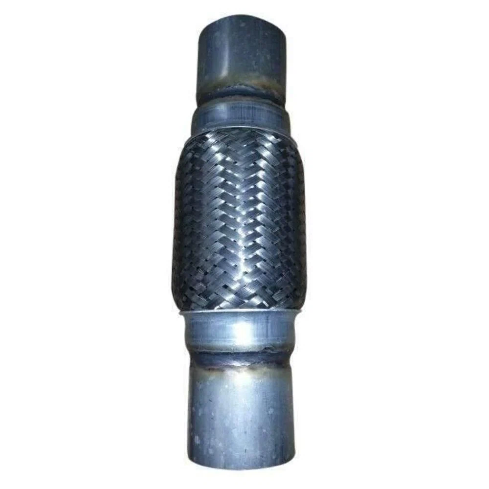 Exhaust Flex Pipe 2.25 x 6 w_ Ends Stainless Steel Double Braided FT22506NI